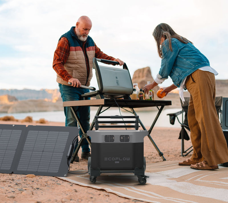 Ecoflow DELTA 2 Max 2000Wh Power Station w/110W Solar Panel & Trolley — View 6