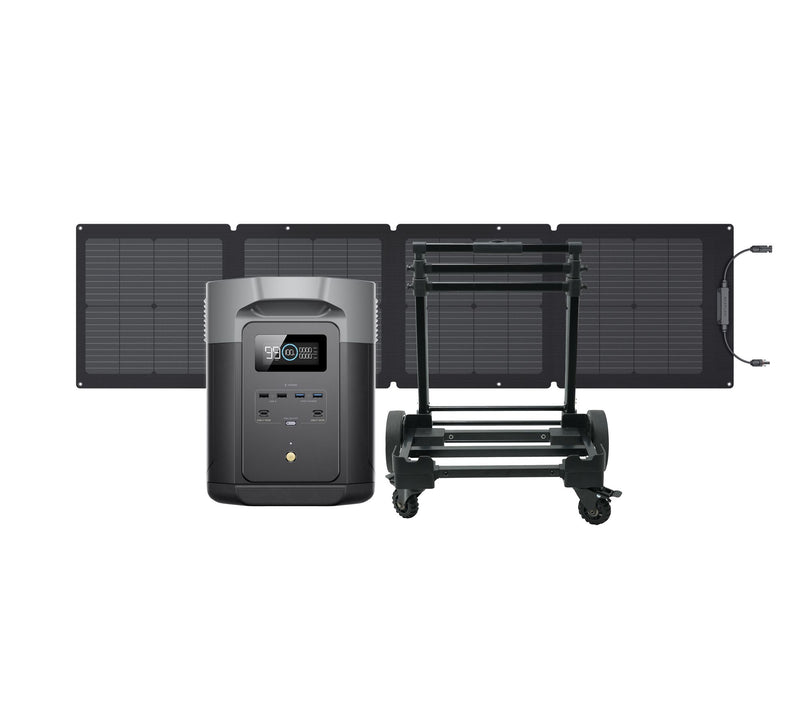 Ecoflow DELTA 2 Max 2000Wh Power Station w/110W Solar Panel & Trolley — Main view