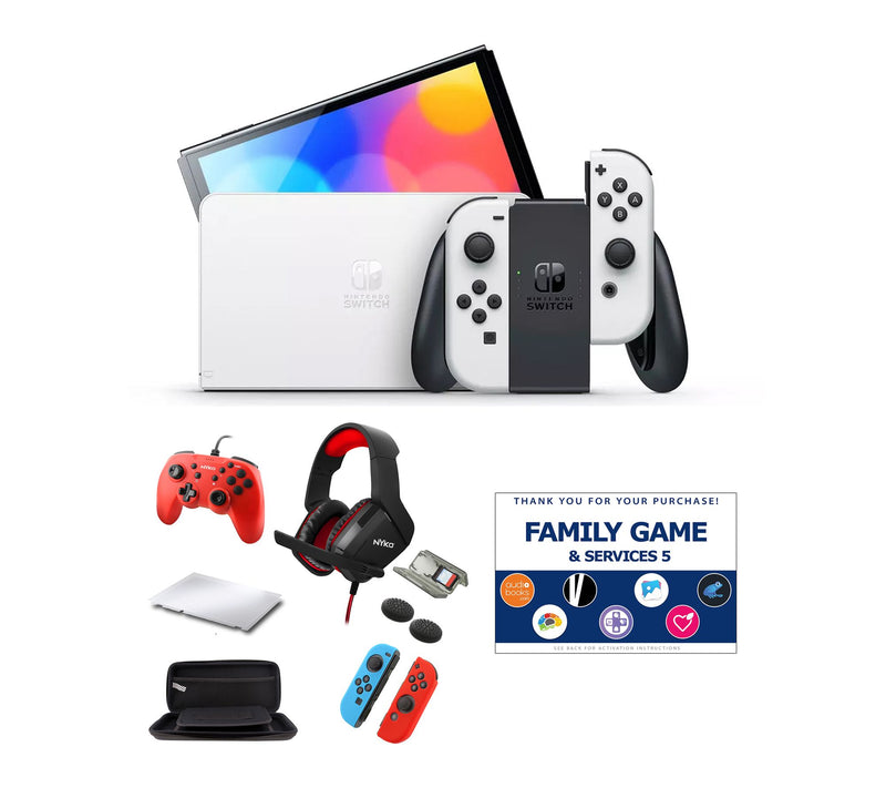 Nintendo Switch OLED in Neon with Accessory Kit& Voucher — Main view