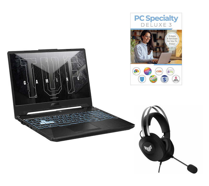 ASUS TUF Gaming Laptop AMD Ryzen 5 8GB 512GB SSD w/ Headset — Main view
