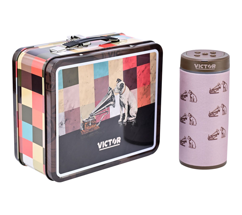 Victor Bluetooth Speaker with Retro Tin Lunch Box — View 2