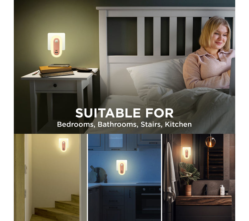 Uncaged Ergonomics Set of 2 Motion Sensor Night Light Power Hub — View 16