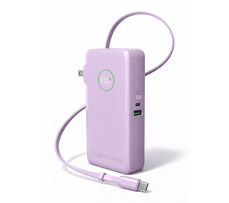 Limitless 10,000 mAh Fast Charge Power Bank with AC & Bulit-in Cable — Main view