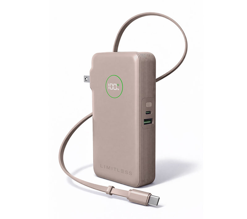 Limitless 10,000 mAh Fast Charge Power Bank with AC & Bulit-in Cable — View 17