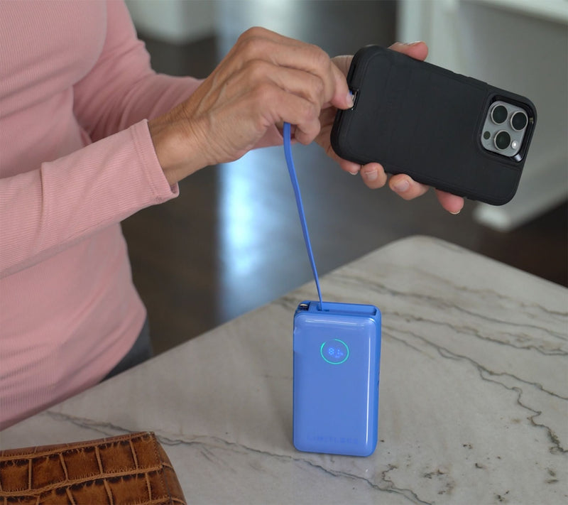 Limitless 10,000 mAh Fast Charge Power Bank with AC & Bulit-in Cable — View 6