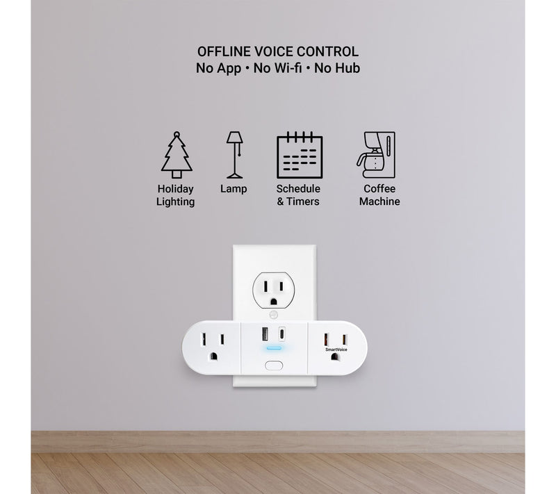 Emerson SmartVoice Dual Wall Plug USBAC 2-Pack — View 5