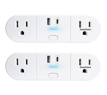 Emerson SmartVoice Dual Wall Plug USBAC 2-Pack