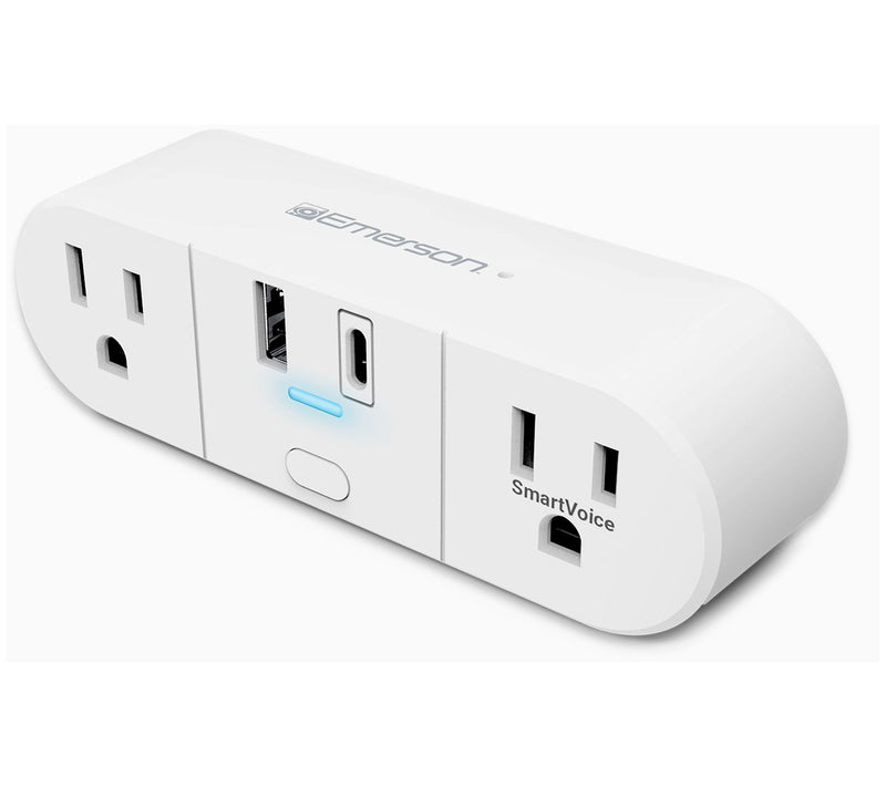 Emerson SmartVoice Dual Wall Plug USBAC 2-Pack — View 3
