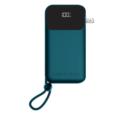 Limitless 10,000mAh Power Bank with AC Plug and Built-In Cables