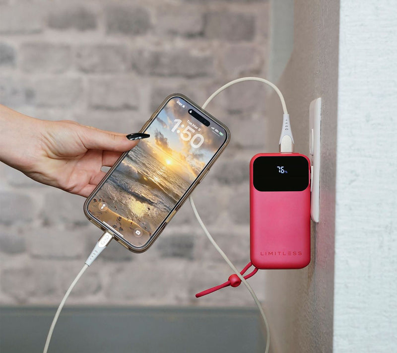 Limitless 10,000mAh Power Bank with AC Plug and Built-In Cables — View 9