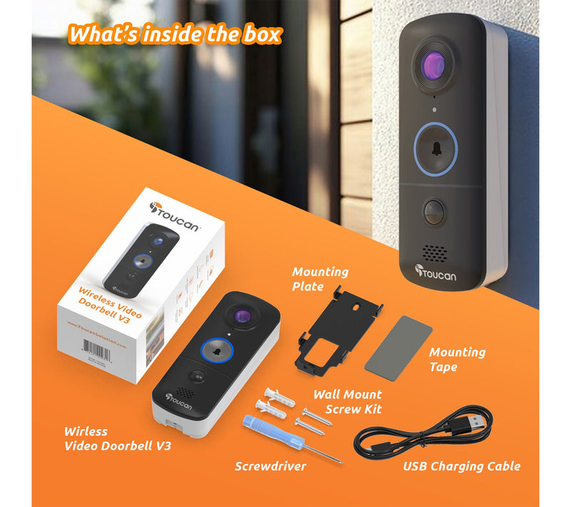 Toucan V3D Wireless 1080p Video Doorbell With 2-way Talk — View 7
