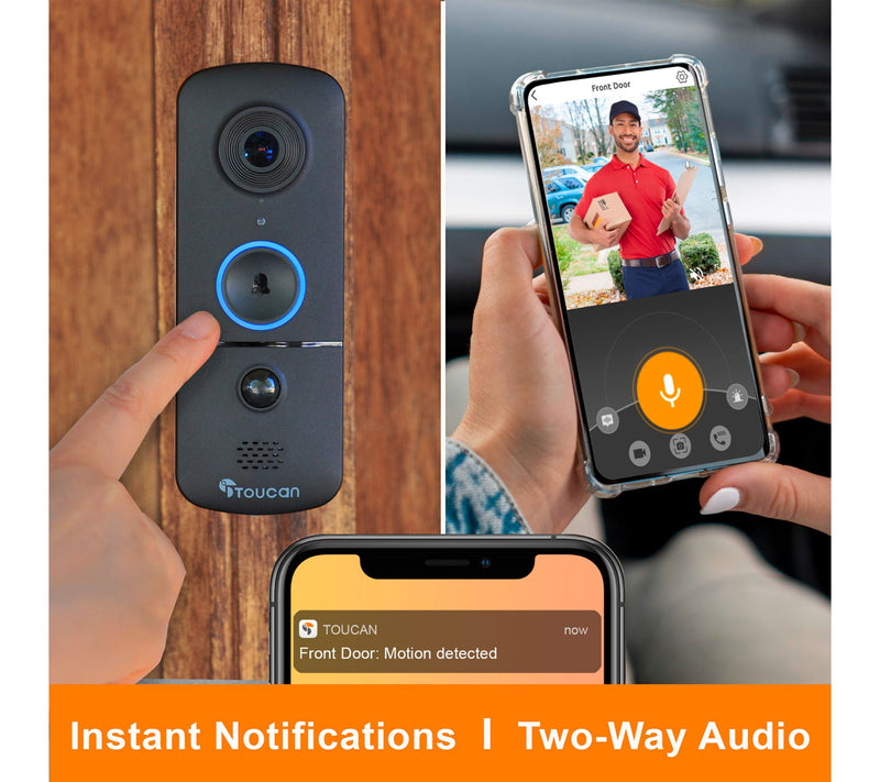 Toucan V3D Wireless 1080p Video Doorbell With 2-way Talk — View 2