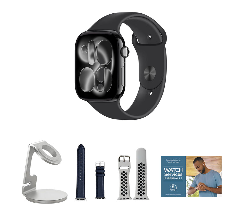 Apple Watch Series 11 GPS 42mm S/M with Leather Band & Charging Stand — View 33