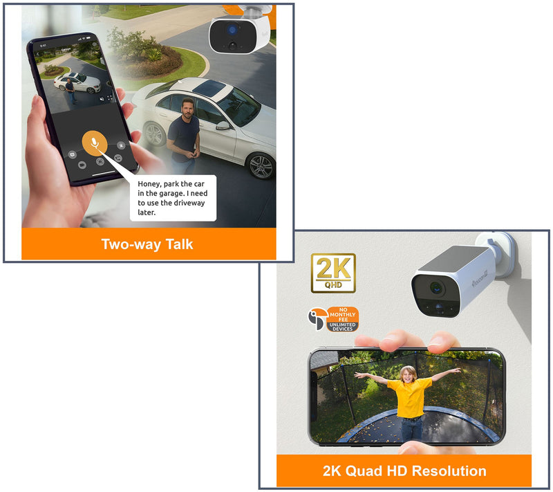 Toucan S5 Solar Wireless Security Camera with 2K Quad HD Video — View 4