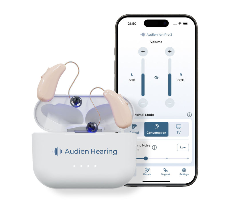 Audien Ion Pro 2 Behind the Ear Hearing Aids & Protection Plan — View 2