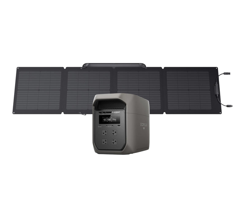 Ecoflow Delta 3 Max 2048Wh Power Station & 110W Solar Panel — Main view