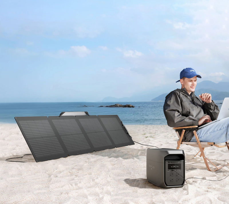 Ecoflow Delta 3 Max 2048Wh Power Station & 110W Solar Panel — View 3