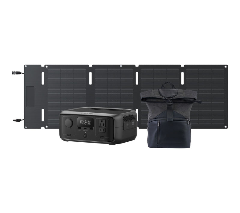 Ecoflow River 3 245Wh Power Station, River Bag and 45W Solar Panel — Main view