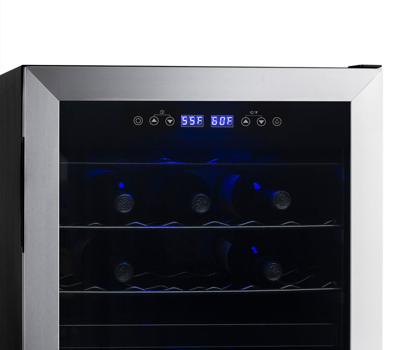 NewAir Freestanding 43-Bottle Dual Zone Compressor Wine Fridg — View 3