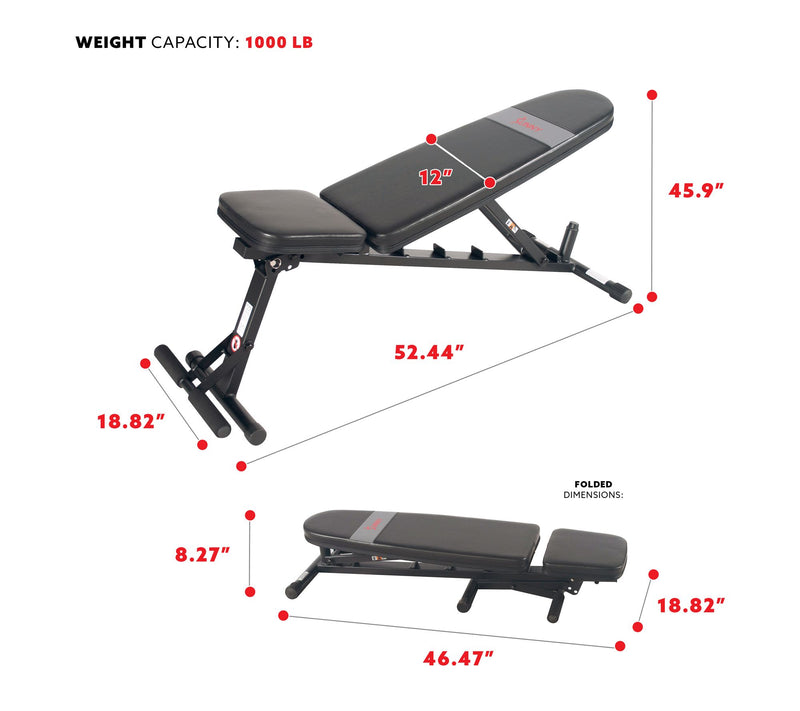 Sunny Health Fitness Adjustable Weight Bench -F-BH6921 — View 10