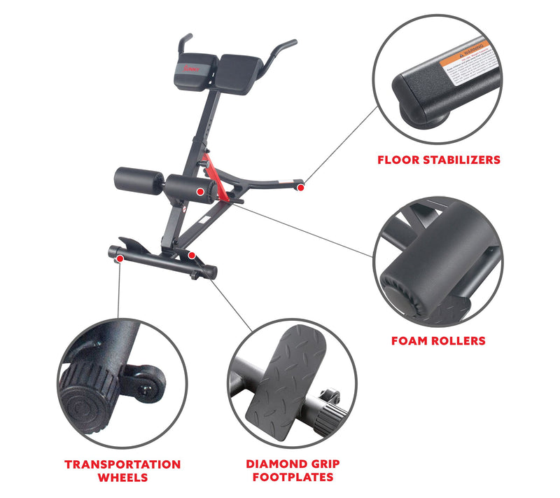 Sunny Health Fitness Roman Chair w/ Dip Station- SF-BH620062 — View 9