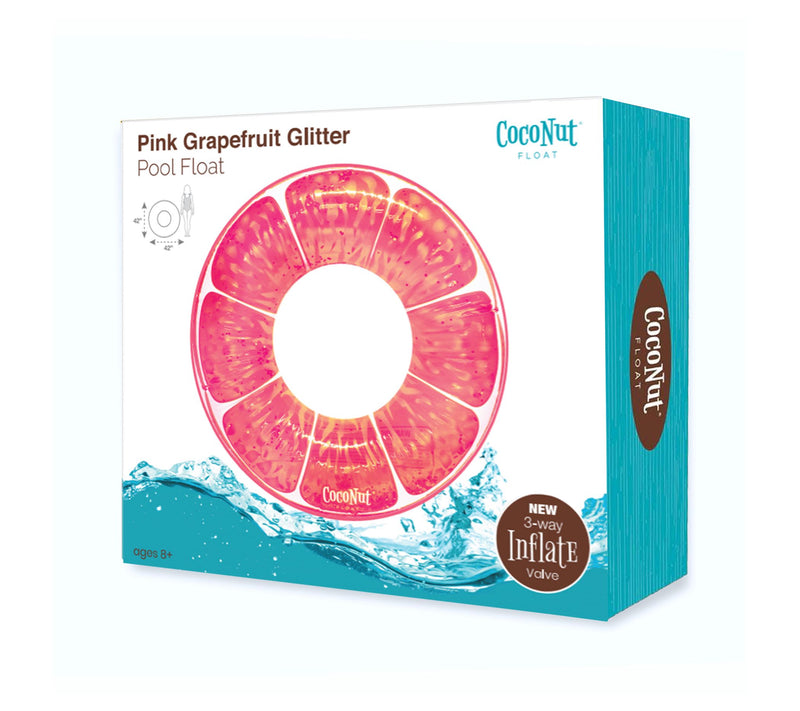 CocoNut Float Pink Grapefruit Glitter Pool Float — View 8