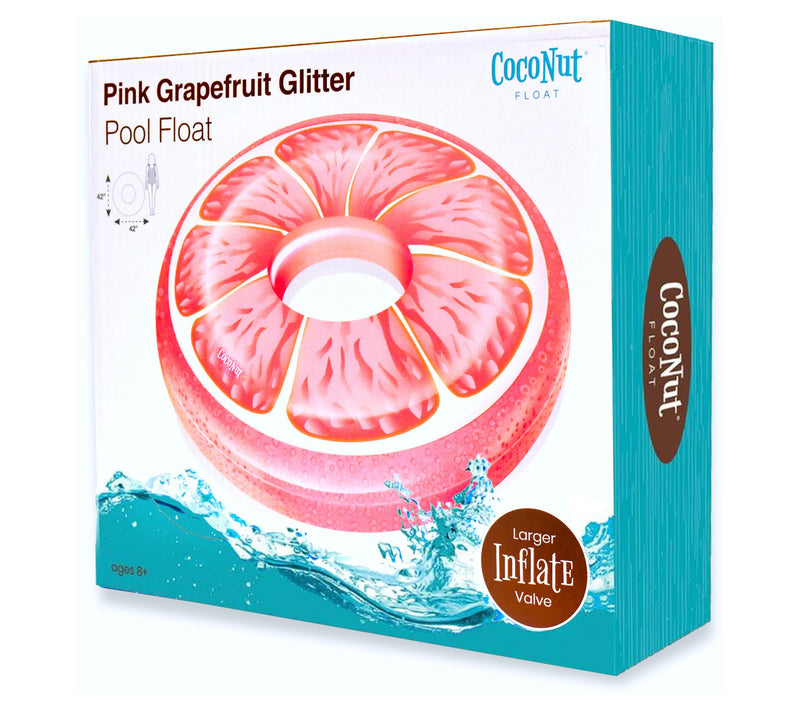 CocoNut Float Pink Grapefruit Glitter Pool Float — Main view
