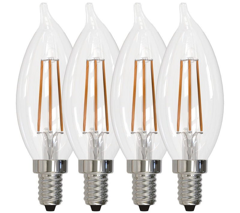 Bulbrite 4.5W Warm White CA10 LED Chandelier Light Bulbs, 4PK — View 3
