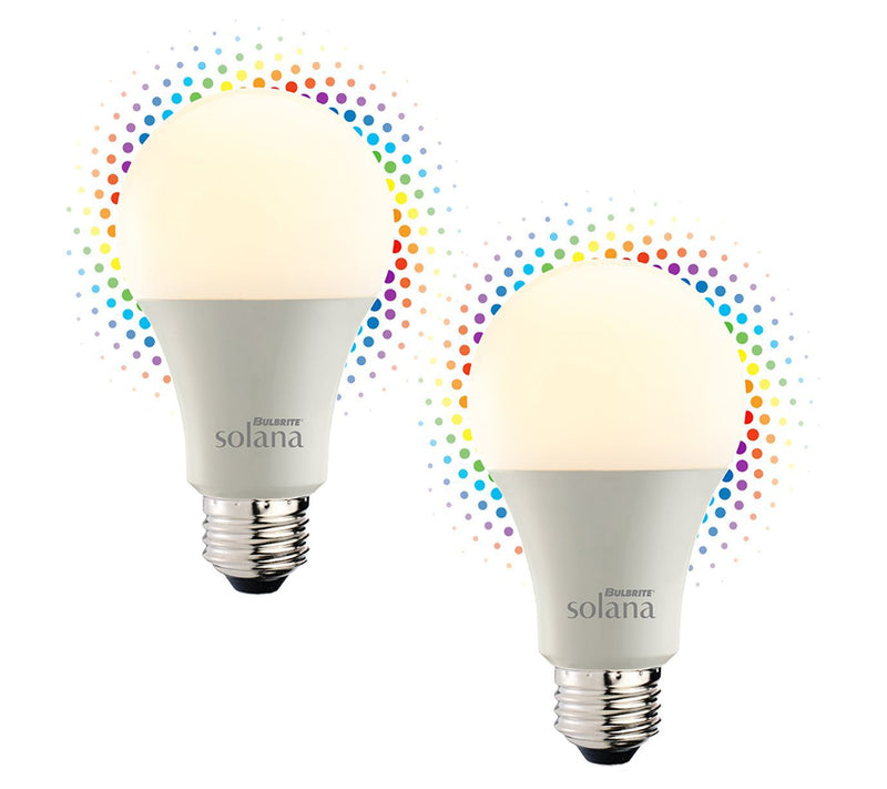 Bulbrite Solana Smart LED Light Bulb A19 Colorhanging, 2PK — Main view
