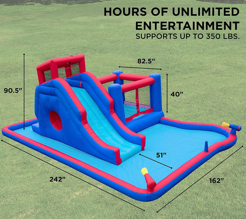 Sunny & Fun Inflatable Water Park w/ Slide andBounce House — View 6