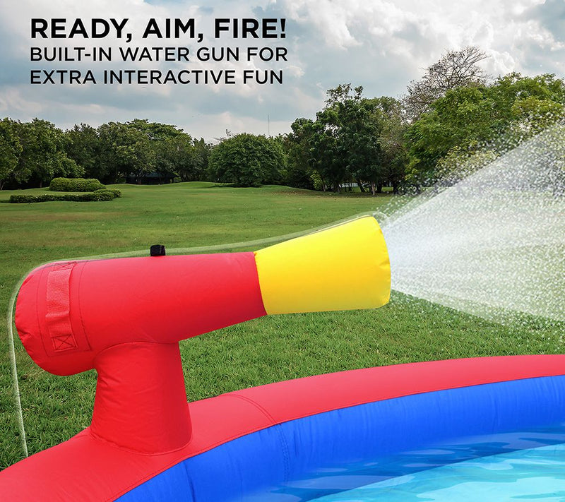 Sunny & Fun Inflatable Water Park w/ Slide & Water Gun — View 9