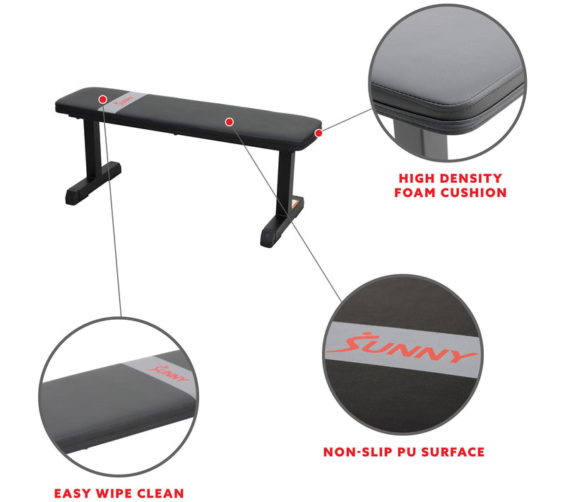Sunny Health & Fitness Flat Weight Bench SF-BH6 20037 — View 7