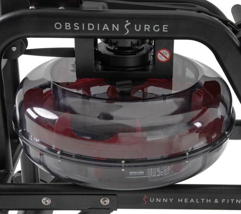 Sunny Health & Fitness Obsidian Surge Water Rower — View 4