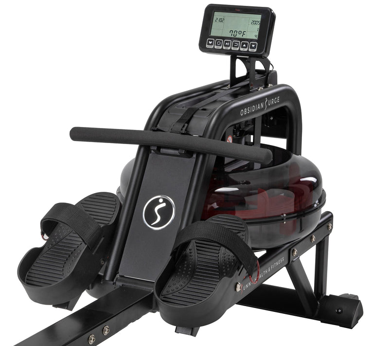 Sunny Health & Fitness Obsidian Surge Water Rower — View 3