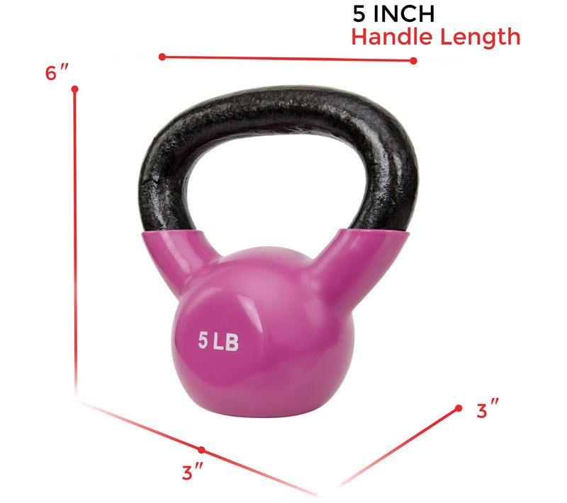 Sunny Health & Fitness Vinyl Coated Kettle Bell- 5-lbs — View 6