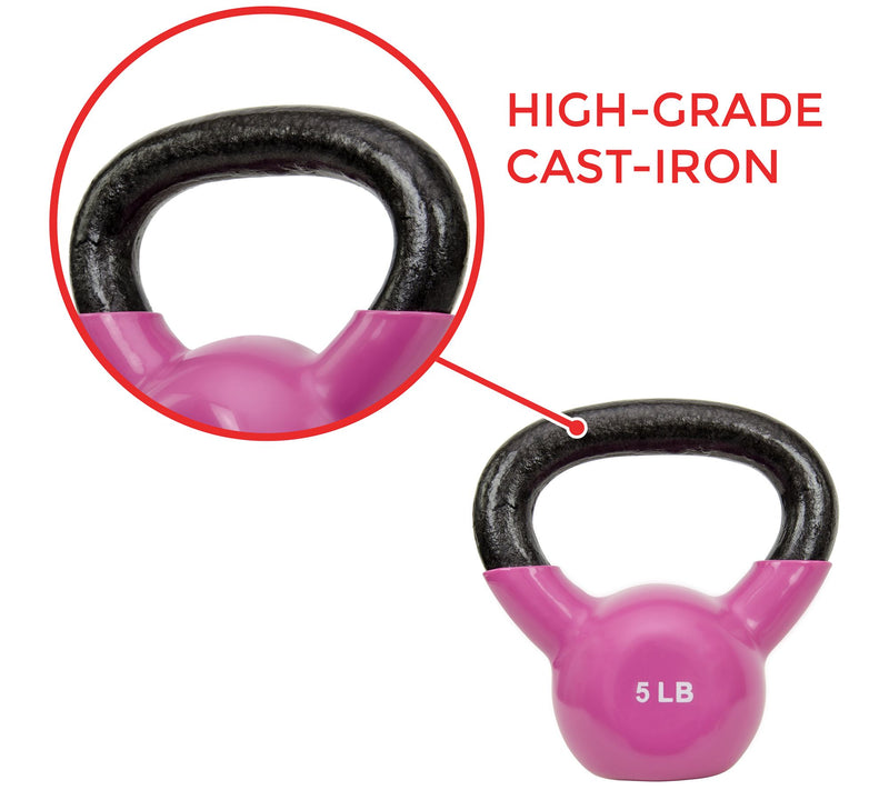 Sunny Health & Fitness Vinyl Coated Kettle Bell- 5-lbs — View 2