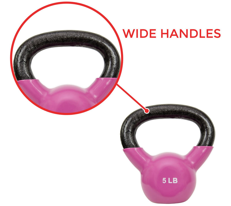 Sunny Health & Fitness Vinyl Coated Kettle Bell- 5-lbs — View 4