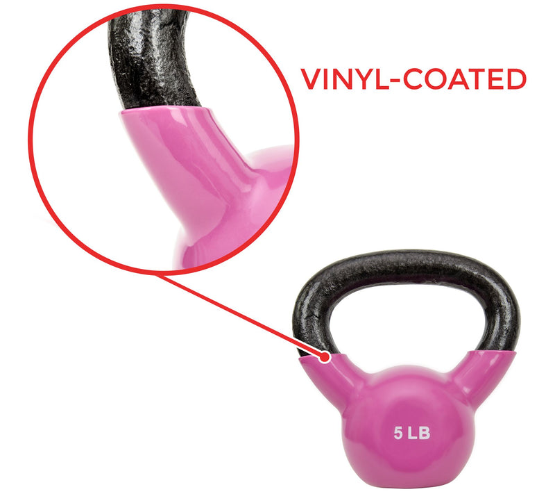 Sunny Health & Fitness Vinyl Coated Kettle Bell- 5-lbs — View 3