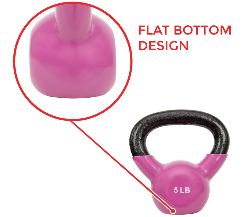Sunny Health & Fitness Vinyl Coated Kettle Bell- 5-lbs — View 5