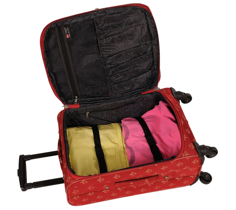 American Flyer Fleur de Lis 5-Piece Spinner Luggage Set — View 9