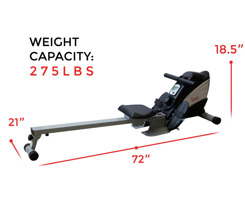 Sunny Health & Fitness Dual-Function Magnetic Rowing Machine — View 6