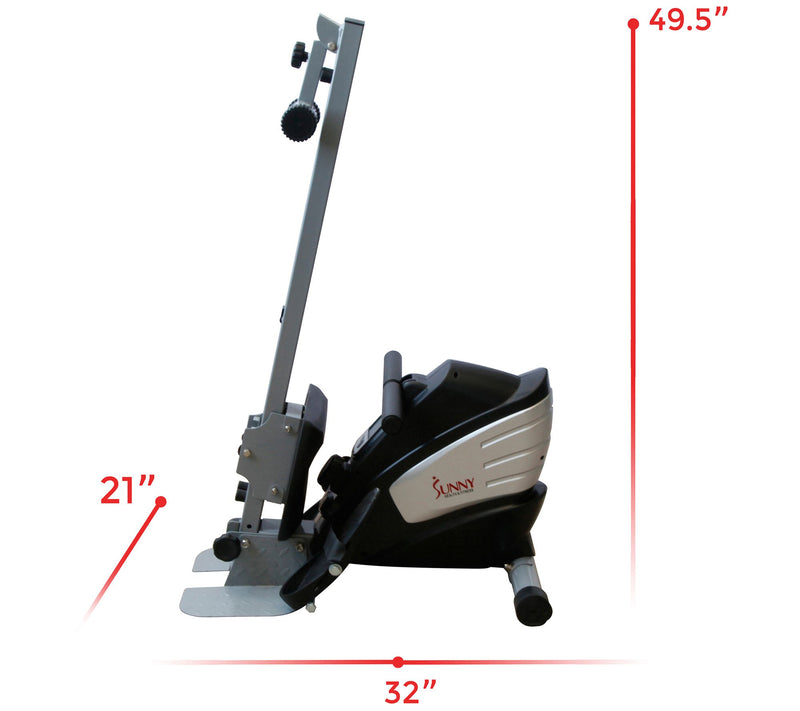 Sunny Health & Fitness Dual-Function Magnetic Rowing Machine — View 4
