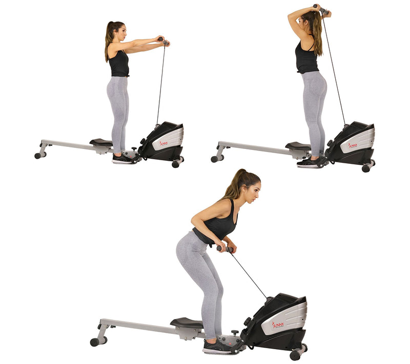 Sunny Health & Fitness Dual-Function Magnetic Rowing Machine — View 3