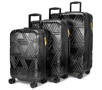 Badgley Mischka Contour 3-Piece Hard ExpandableLuggage Set