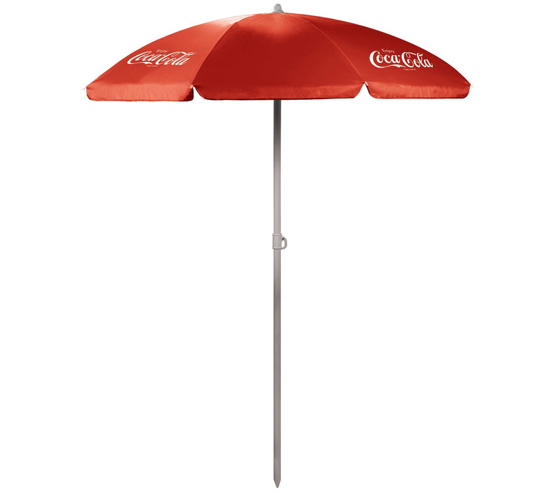 Picnic Time Coca-Cola 5.5 ft. Portable Beach Umbrella — Main view