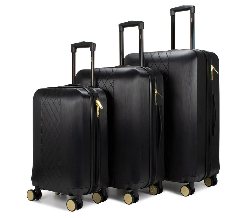 Badgley Mischka Diamond 3-Piece Hard ExpandableLuggage Set — View 3