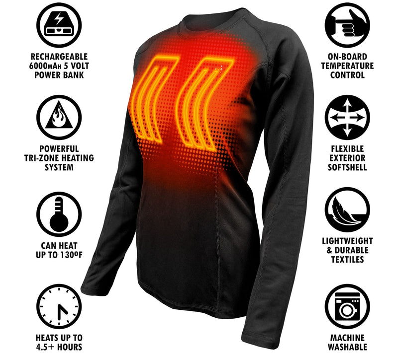 ActionHeat Women's 5V Battery Heated Base LayerShirt — View 5