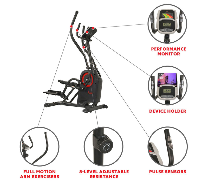Sunny Health & Fitness Premium Cardio Climber -SF-E3919 — View 3