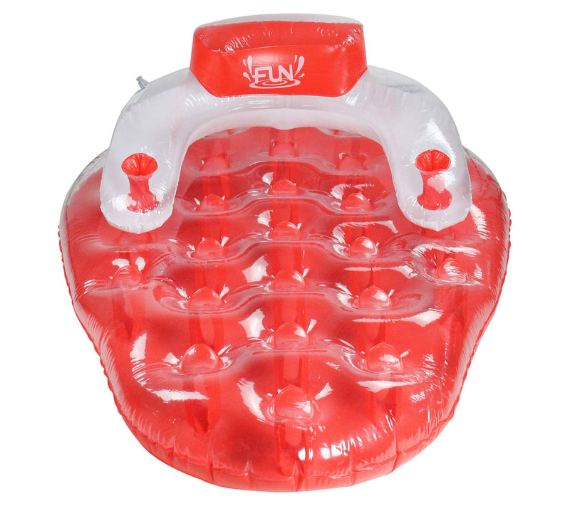 Pool Central Inflatable Red/White Berry Pool Lounge 65" — View 2