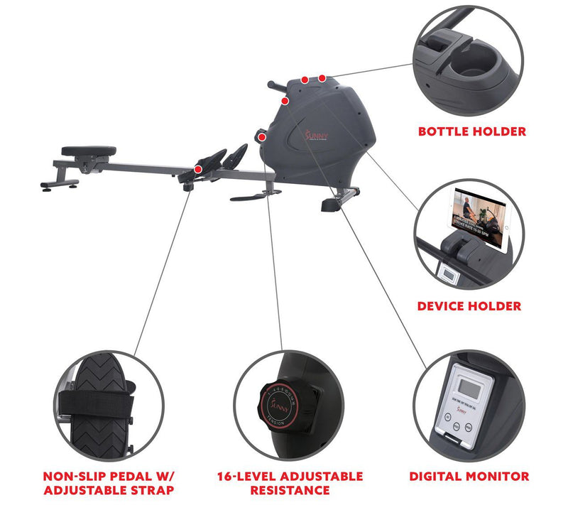 Sunny Health Fitness Multifunction Rowing Machine SF-RW5941 — View 3